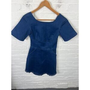 Ali & Jay Women's En Saison Dakota Denim Mini Dress Short Sleeve Blue Size XS